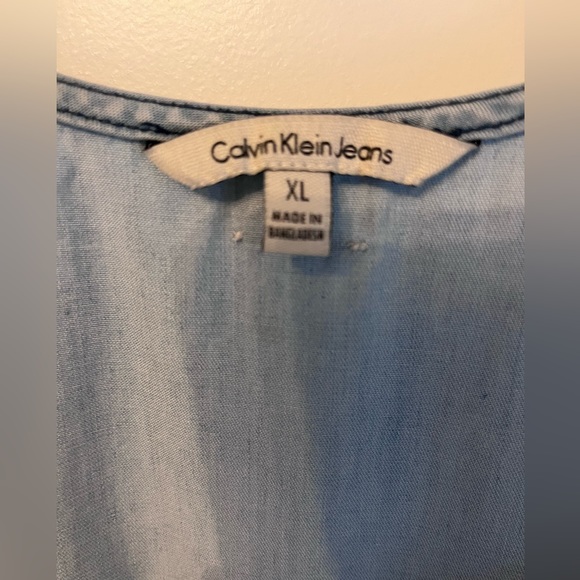 Calvin Klein Denim Sleeveless Tank Dress in Light Denim Wash size XL - Picture 2 of 2